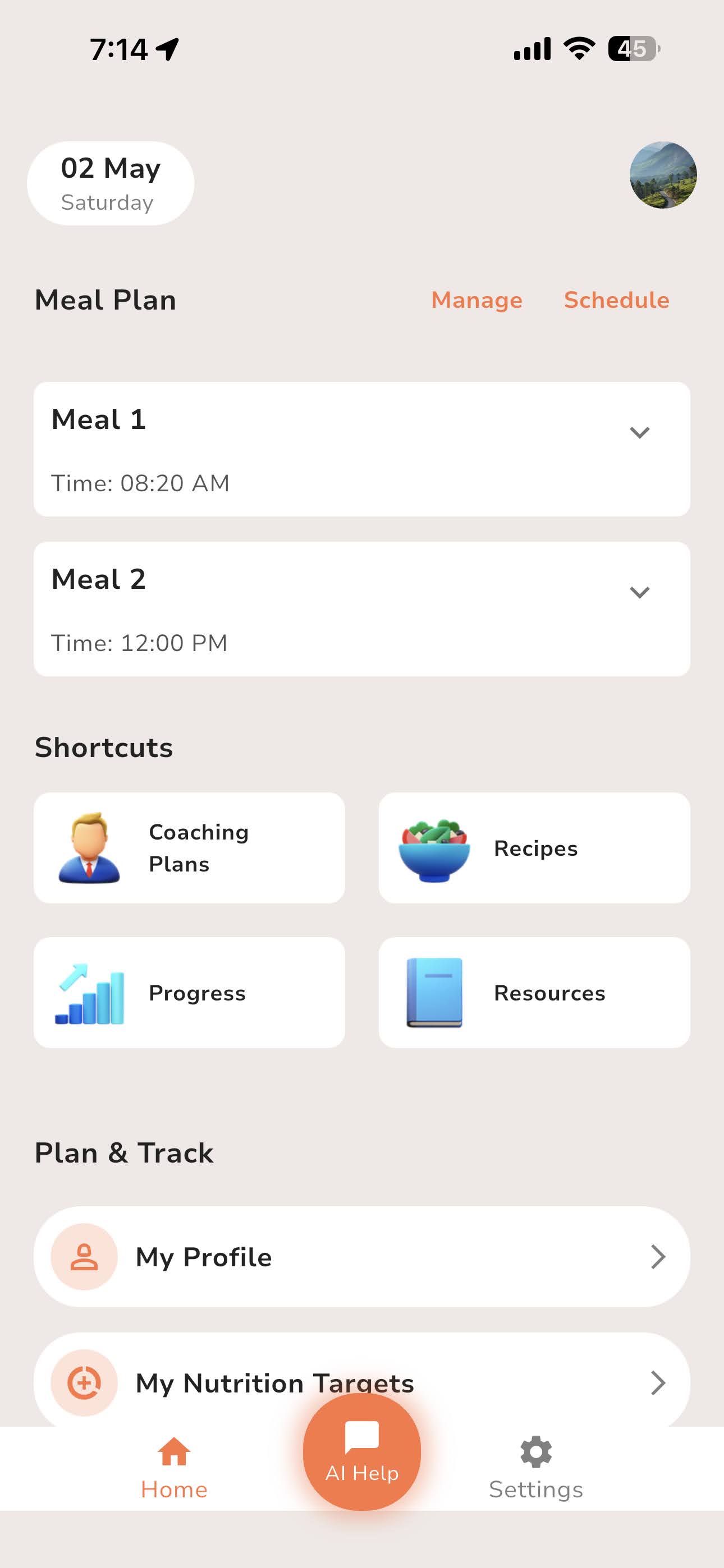 Diet Maker mobile app screenshot 1