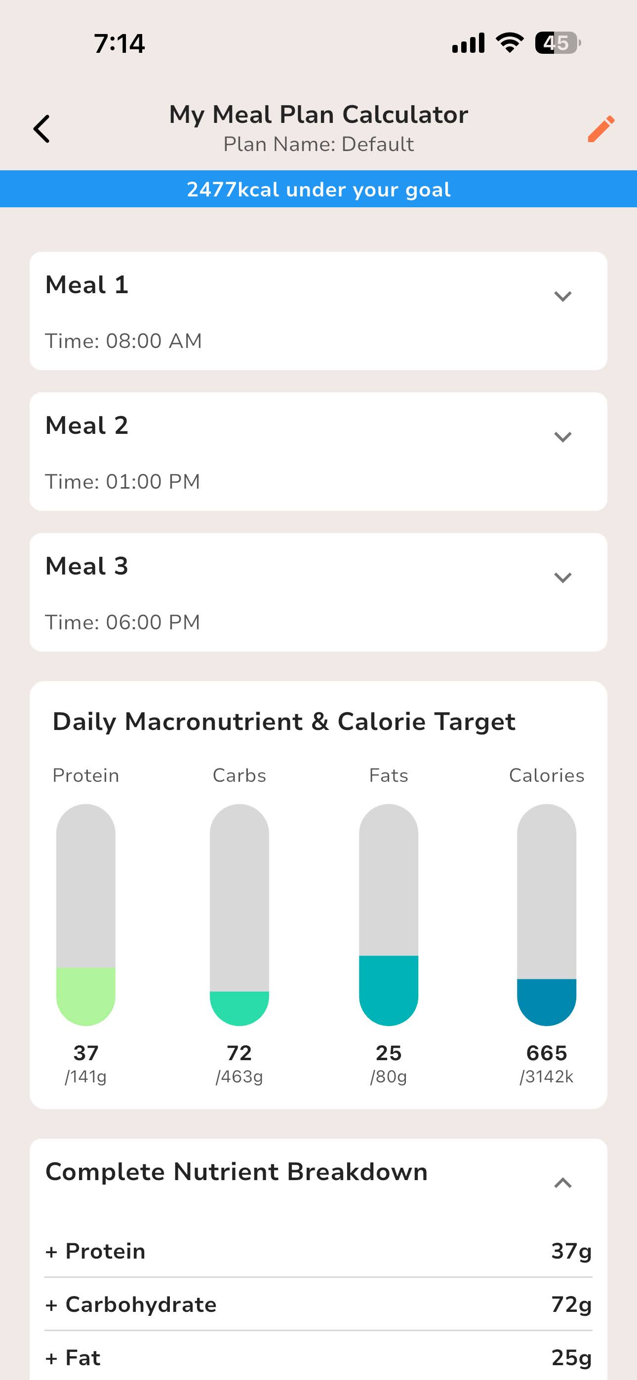Diet Maker mobile app screenshot 2