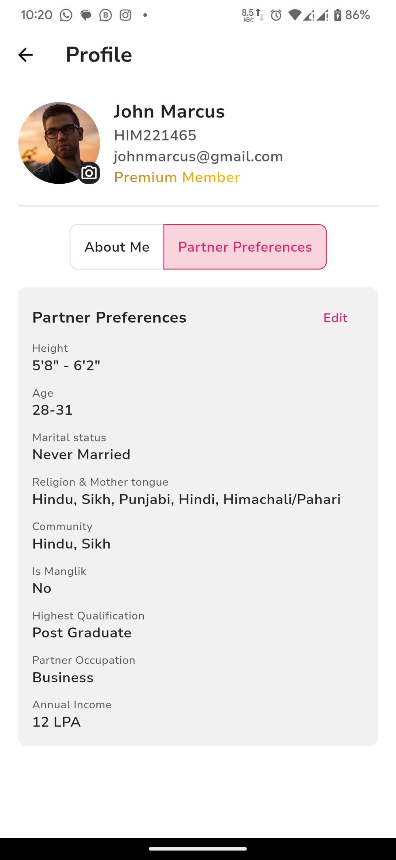 Him Rishtey mobile app screenshot 3